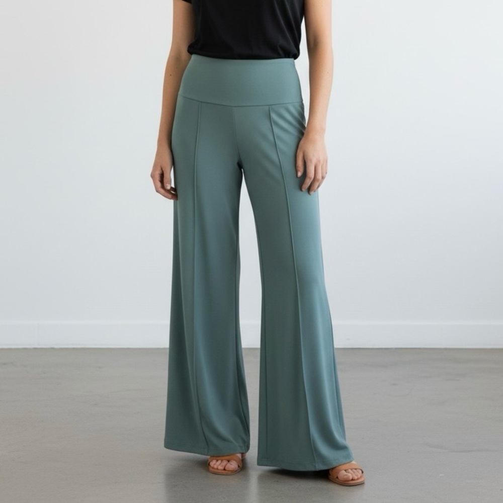 Lisa Rinna Collection Green Wide Leg Pants